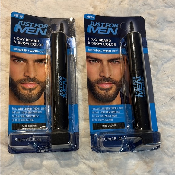 Just for Men 1- Day Beard & Brow Color. Bundle of 2 . NEW. Dark Brown . - Picture 1 of 4